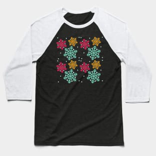 Winter Snowflakes Pattern Baseball T-Shirt